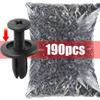 190pcs Auto Plastic Rivets Fasteners Screw Repair Car Bumper Fender Rivet Fastener Clips 6 Sizes of Automotive Fasteners