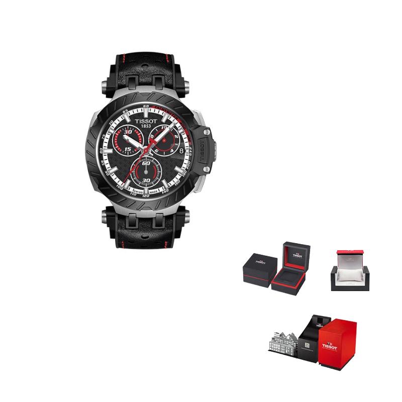 Tissot Мужские часы с кварцевым механизмом Часы 47,6 мм Черный циферблат Корпус из нержавеющей стали Резиновый ремешок T115.417.27.051.01