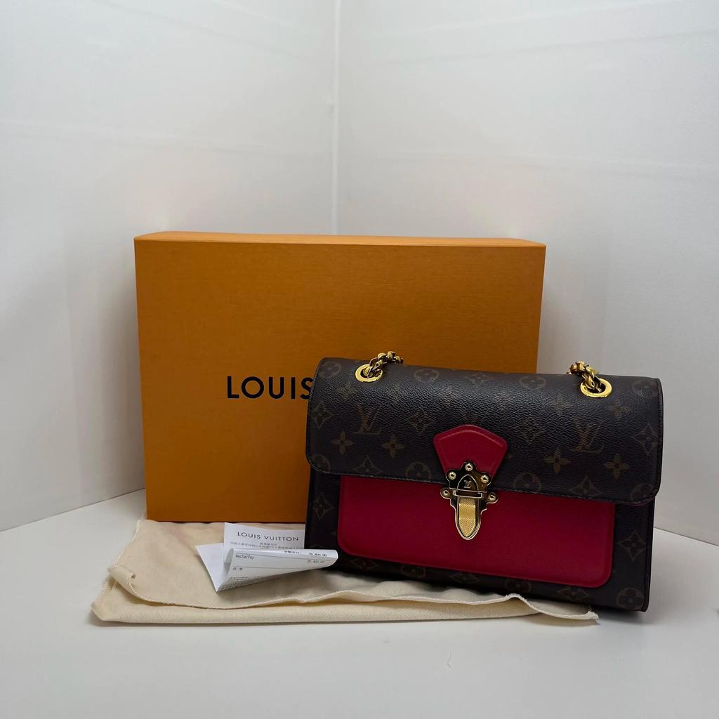 [Pre-Owned] Victoire Exquisite Fashion Classic Monogram Print Sliding Chain Shoulder Bag Canvas And Leather Crossbody Bag - Excellent #1DOKVK7