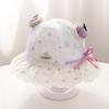 Baby Girl Summer Breathable Mesh Bucket Hat 5-18 Months Lace Trim Pumpkin Decor Sun Protection Cap