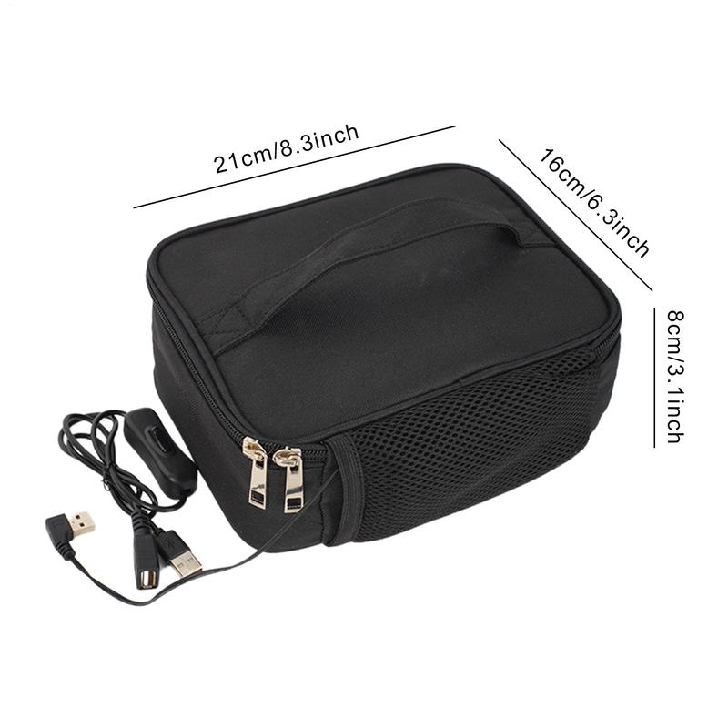 Food Warmer Lunch Bag Portable Food Warmer Electric Lunch Box Food Heater Lunch Warming Tote Portable Heating Bag With USB Cable