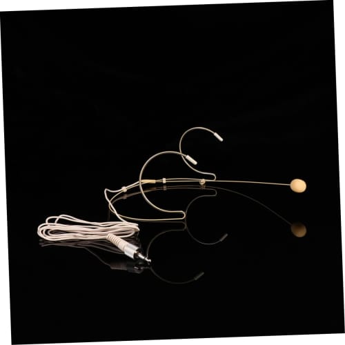 ULTECHNOVO Headset Microphone, Condenser Microphone, Skin Tone, Vocal, Office Headset, Portable, for Corded Phones and Voice Amplifiers, Wired, Beige