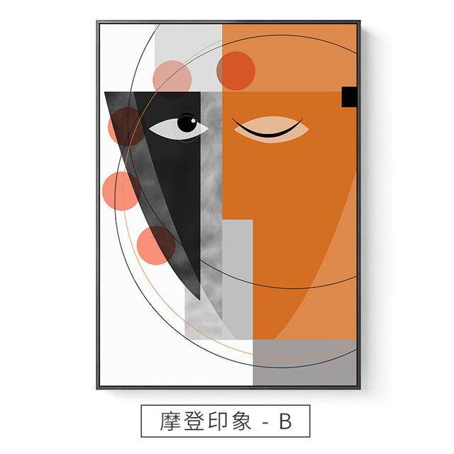 Современная абстрактная фигура Пикассо, картина на холсте, сращивание лица, геометрические постеры, принты, настенная художественная картина, украшение для гостиной, дома, без рамки