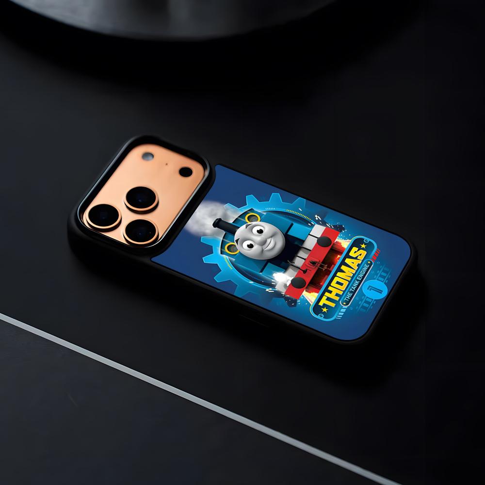 Cartoon Thomas The Tank Engine Phone Case For IPhone 17 16 15 14 13 12 Pro Max Plus Black Frame Hard Shell