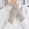 Winter Knitted Gloves Female Thickened Warm Gloves Breathable Cycling Gloves with Windproof Elastic Cuffs for Running Errands Driving