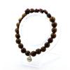 Stones and Minerals. Red Tiger Eye Bracelet from Brazil + 8 Mm Wooden Beads. Made In France.
