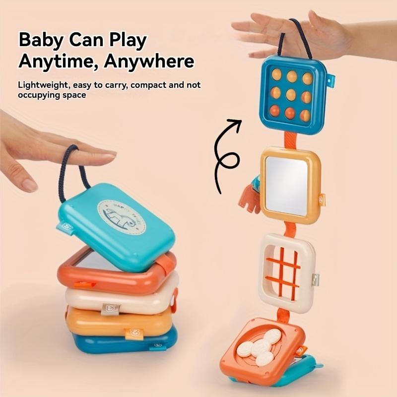 Бизиборд, Многофункциональная сенсорная развивающая игрушка, Развитие мелкой моторики пальцев, Подходит для путешествий в помещении и на открытом воздухе, Складной и удобный для переноски