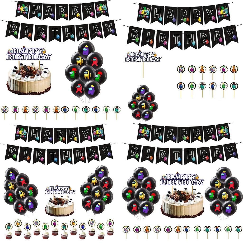 Набор для украшения на тему дня рождения для вечеринки, набор принадлежностей, баннер из воздушных шаров, топпер для торта