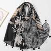 2024 Spring And Autumn Winter New Cotton And Hemp Long Thin Scarf Travel Versatile Sunscreen Warm Shawl For Women