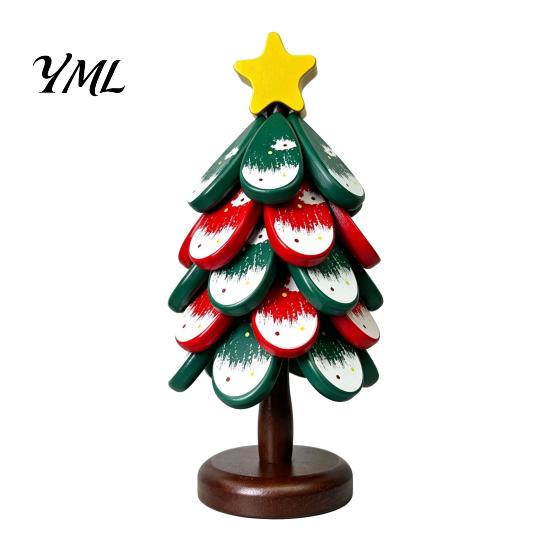 Festive Restaurant Accessory Christmas Tree Wooden Trivets, Durable Pine Wood Potholders with Storage Stand, Housewarming Gift for Kitchen Heat