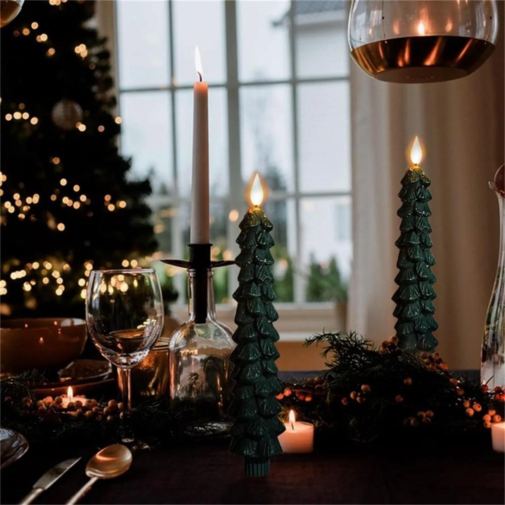 Flameless Christmas Tree LED Candles Battery Operated Atmosphere Lamp Electric Candle Light Dinner