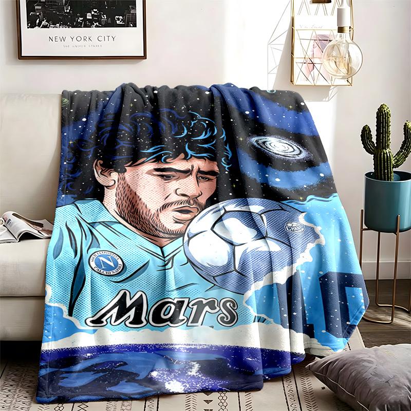 Diego Maradona Theme Personalized Outdoor Flannel Blankets Soft And Suitable For All Seasons Perfect For Sofas Beds And Camping