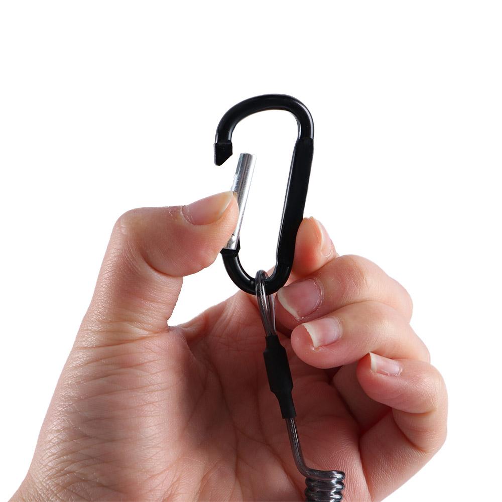 Retractable Climbing Anti-lost Elastic Outdoor Camping Spring Rope Carabiner Lanyard Fishing String