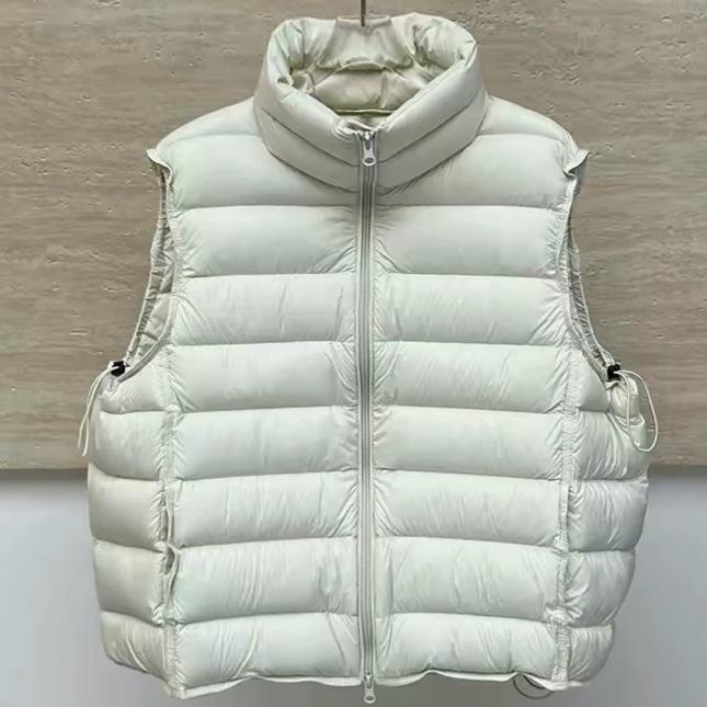 Женский короткий жилет из риба-хлопка, осенне-зимний, новый, свободный, с воротником-стойкой, повседневная жилетка-куртка