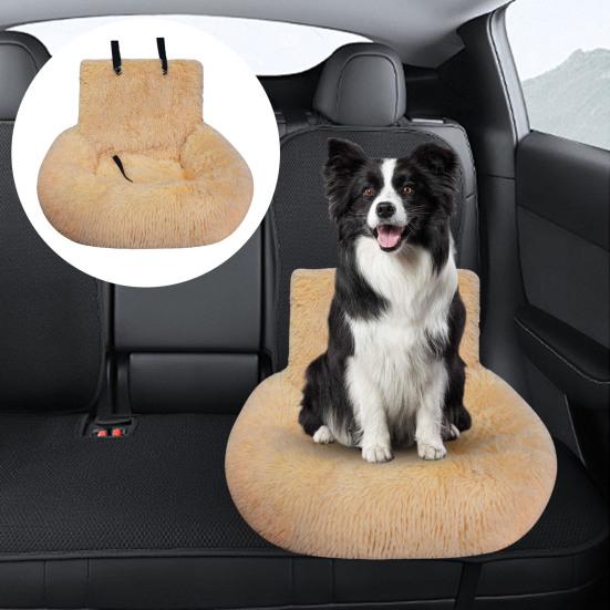 Мягкое моющееся автомобильное сиденье для собак, бустер для домашних животных с поводком безопасности, плюшевая бархатная переноска для щенков, кровать для путешествий в машину для маленьких, средних и больших собак