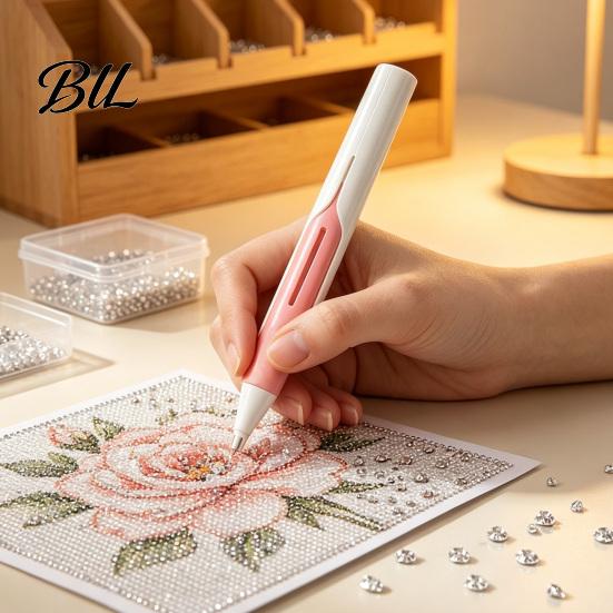 Bead Applicator Pen Automatic Rhinestone Art Dispenser, Painting Tool, Plastic Drill Wax-free Reloadable for 2.8mm Round Drills Portable
