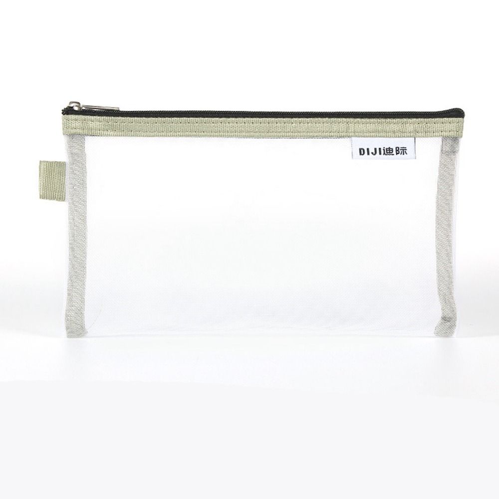 Zipper Pouch Small Wallet Grid Pencil Bag Mesh Storage Bags Stationery Bag Transparent File Bag