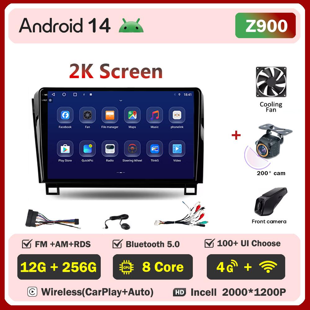 Автомобильное радио для Toyota TundraXK50 2007-2013 Android 14 мультимедийный проигрыватель интеллектуальные автомобильные системы сенсорный экран GPS навигация DSP