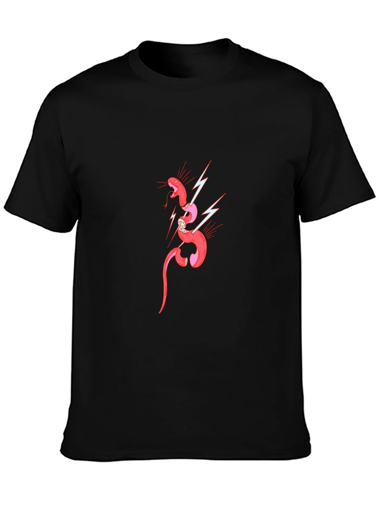 Top Short Sleeve The Red Snake Was Struck by Lightning Anime T Shirt Hip Hop Fashion Country Music Movie Peripheral