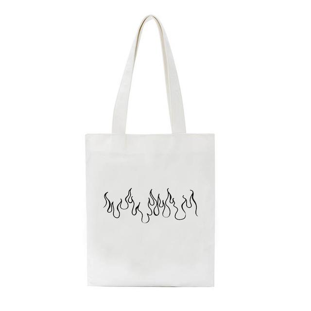 Японская темная сумка-шоппер, готическая холщовая сумка Waves y2k, забавная мультяшная большая вместительная женская сумка Ulzzang, женские сумки на плечо в стиле Харадзюку