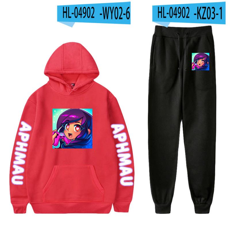Наборы толстовок с капюшоном с принтами аниме Aphmau Merch для мужчин и женщин, комплекты спортивных костюмов, повседневная толстовка с капюшоном + брюки, комплекты из 2 предметов, уличная одежда, толстовки большого размера