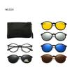 6 In 1 Spectacle Frame Men Women With 5 Pcs Clip On Polarized Sunglasses Magnetic Glasses Male Computer Optical 2201