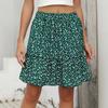 Женская летняя юбка А-силуэта с завышенной талией и цветочным принтом