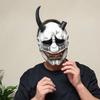 2026Red Hannya Mask Latex Adult Half-Face One-Size-Fits-All Halloween Horror Fangs Ghost Black Horn Mask