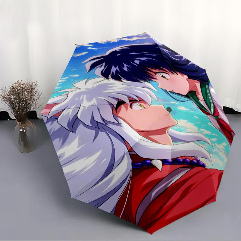 Printed Inuyasha & KagomePrinted Folding Umbrella,Outdoor,Leisure,And Travel Umbrella,Durable Umbrella Fabric,Birthday And Holiday Gift