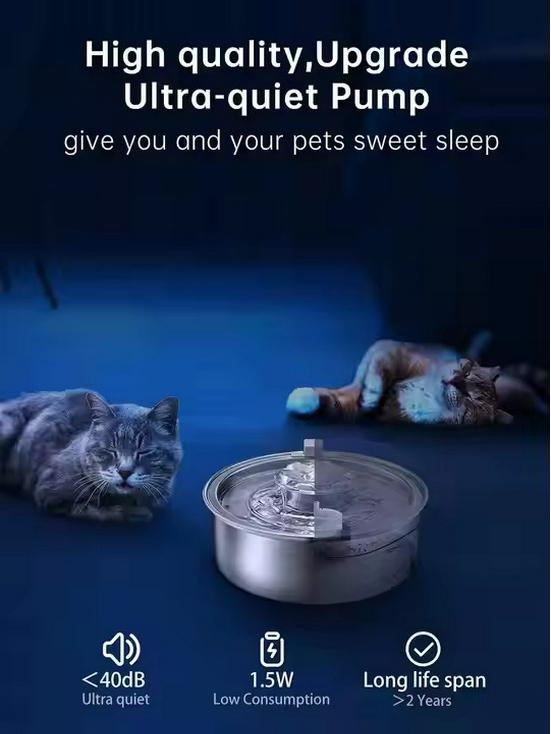 Поилка для домашних животных из нержавеющей стали - поилка для кошек и собак