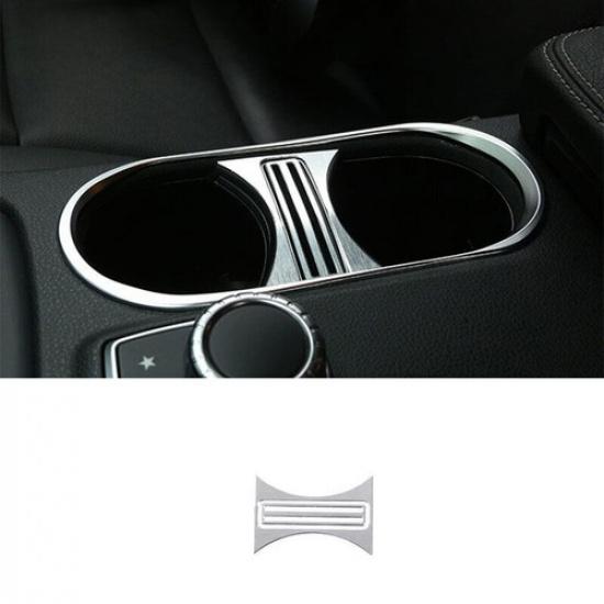Gear Water Cup Holder Panel Cover Trim For Benz GLA CLA 2013-19 Silver Aluminum