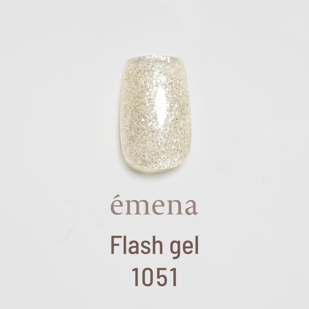 emena Aurora Flash Gel 1051 8g Icy Yellow Glitter Flake Gel Nail Polish HEMA Free