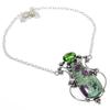 Ruby Fuchsite,Peridot Lab-Created Handmade 925 Sterling Silver Necklace 18" R3h68