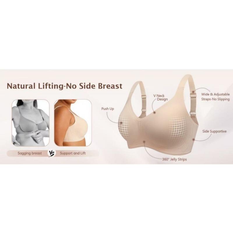 Wireless Soft Support Plus Size Seamless Breathable Push Up Bra