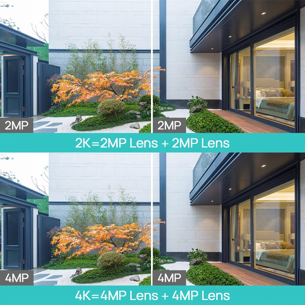4K 8MP Панорамная Wi-Fi камера с двумя объективами, широкий угол обзора 180°, AI, обнаружение человека, 4MP ICSEE, IP-камера наблюдения, уличная водонепроницаемая