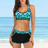 Женский летний повседневный купальник, комплект из двух предметов, бикини больших размеров, пляжный праздничный купальник с принтом, купальники, комплект танкини