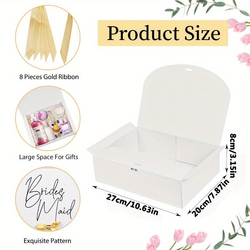6 шт. Премиум-коробки с крышкой и лентой, коробки для предложений руки и сердца подружек невесты, подарочные коробки для свадебной вечеринки, идеально подходящие для подружки невесты, подружки невесты и свадьбы