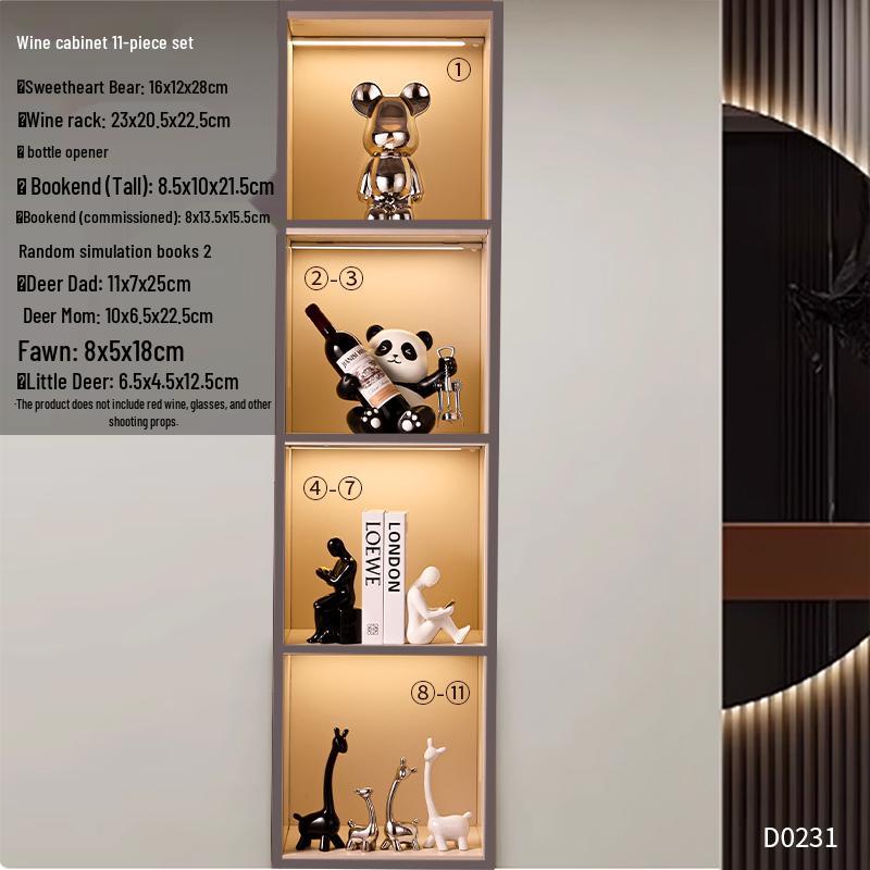 Panda Wine Rack: Luxury Sideboard & Bookcase with Cup Holder – Perfect Housewarming Gift