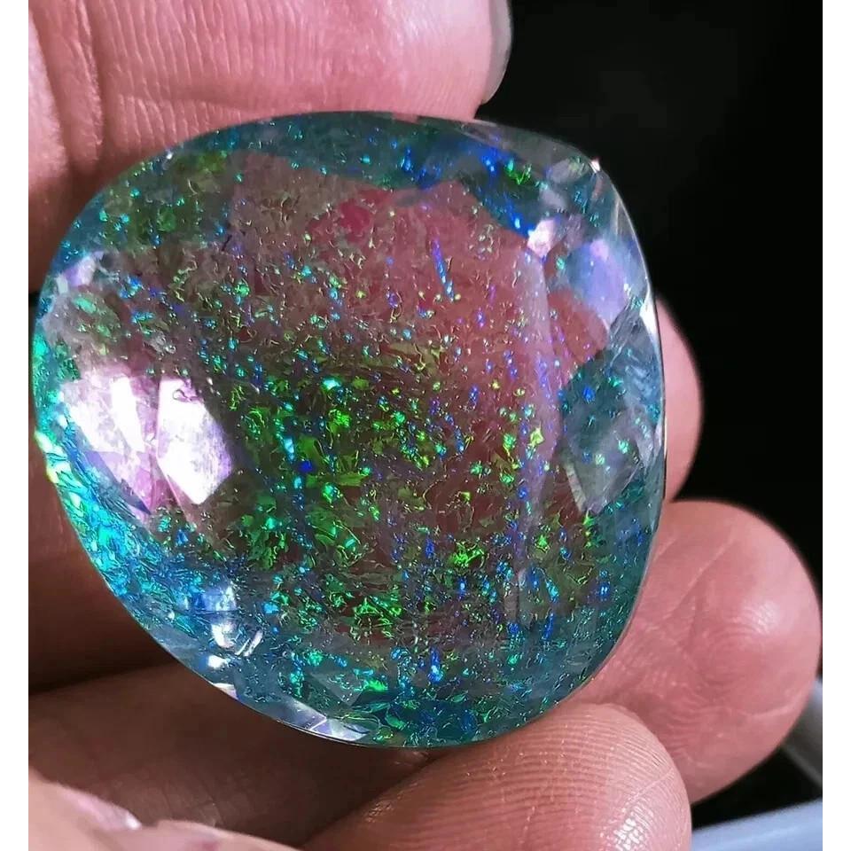 65.20 Ct Natural Fire Opal Monarch Doublet Pear Cut Fabulous Certified Gemstone