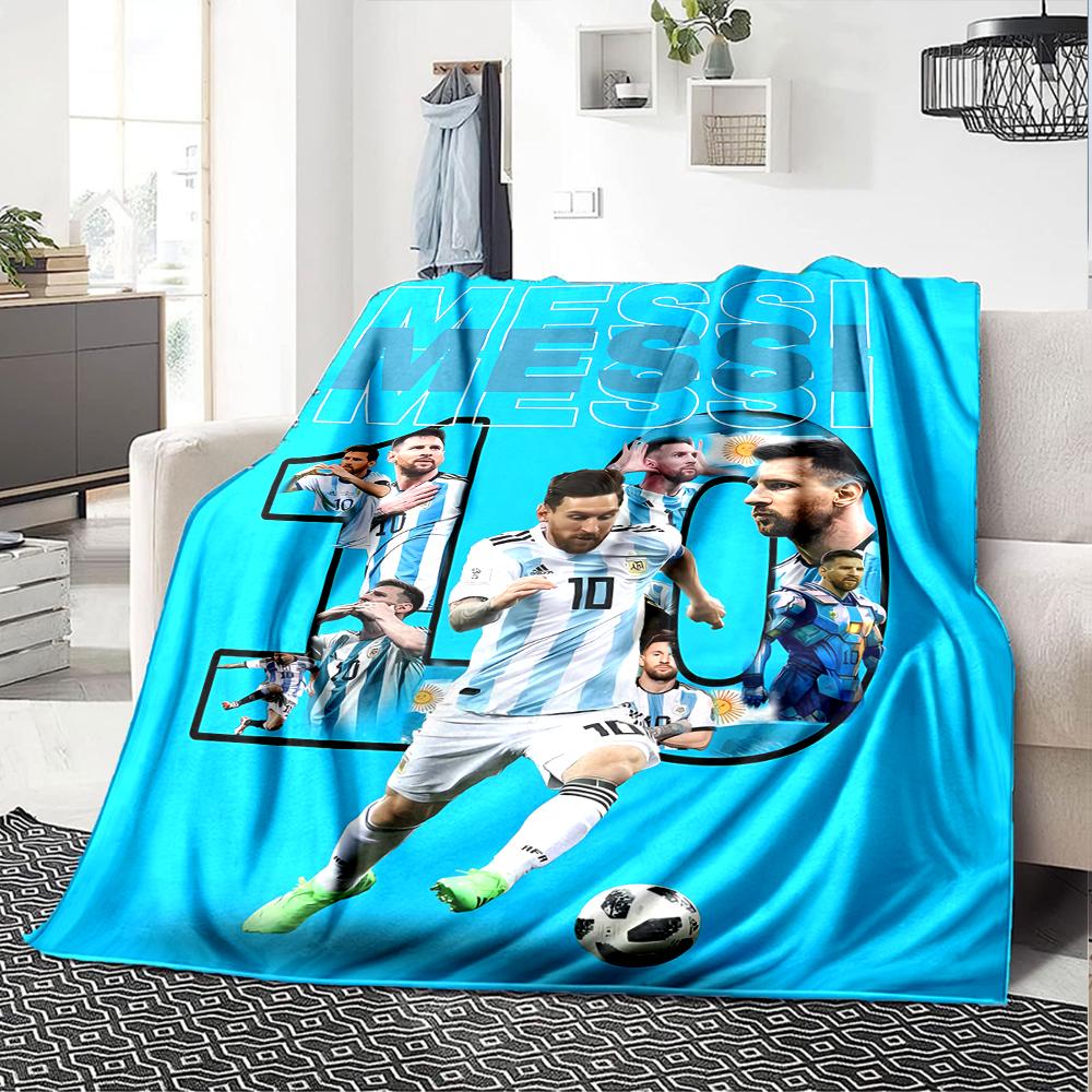 1pc Football Star (2) Blanket, Gift, for Men and Women, Soft Blanket, Good for Sofa Bed Couch Travel, Lightweight Flannel Blanket