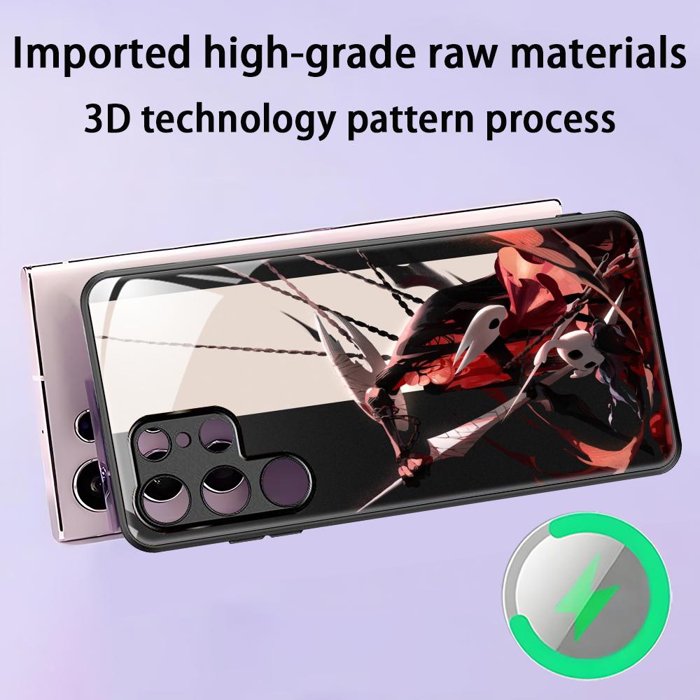 ГОРЯЧАЯ ИГРА Hollow Knight Silksong Чехол для телефона для Samsung S25 S24 S23 S22 S21 S20 Plus Ultra Note20 Стеклянный Магнитный Чехол
