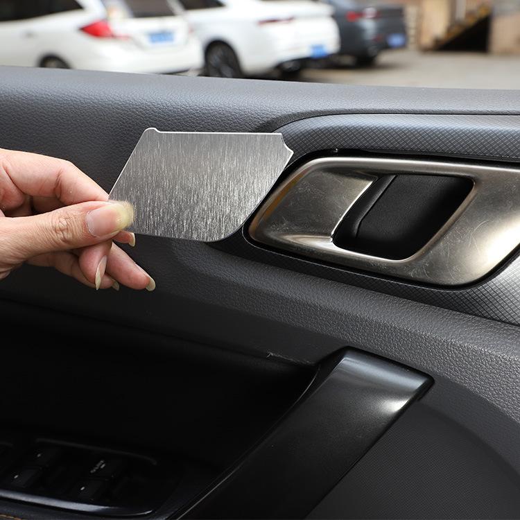 4 Pcs/Set Aluminum Alloy Car Inner Door Bowl Protector Covers Stickers Fit For Ford Ranger 2015- Auto Interior