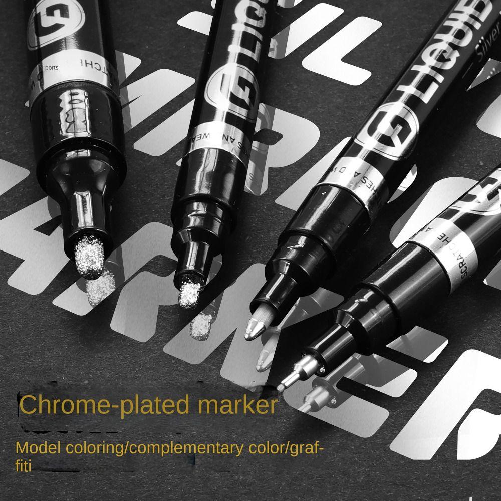 Graffiti Chrome Mirror Marker Pen Gold Silver Touch Up Marker Effective Reflective Paint Pen Car
