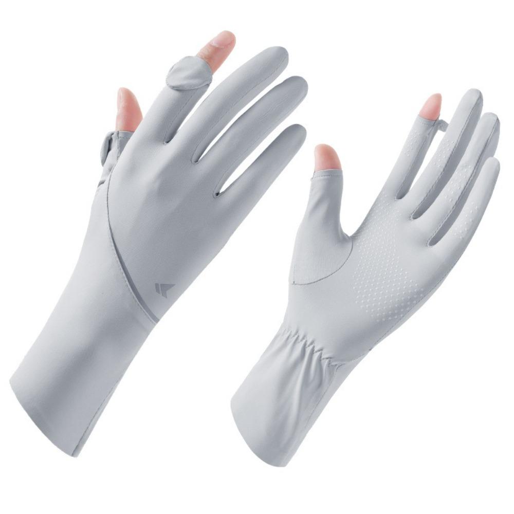 Anti-UV Sunscreen Gloves Touch Screen Driving Mittens New Ice Silk Gloves Women Men