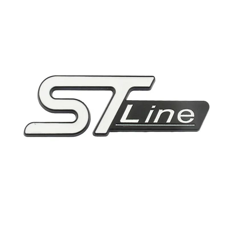 TQ012For FORD ST LINE Logo Front Grill Emblem Badge Car Rear Trunk Sticker Decals Focus Kuga Fiesta Mondeo ESCAPE Ecoboost