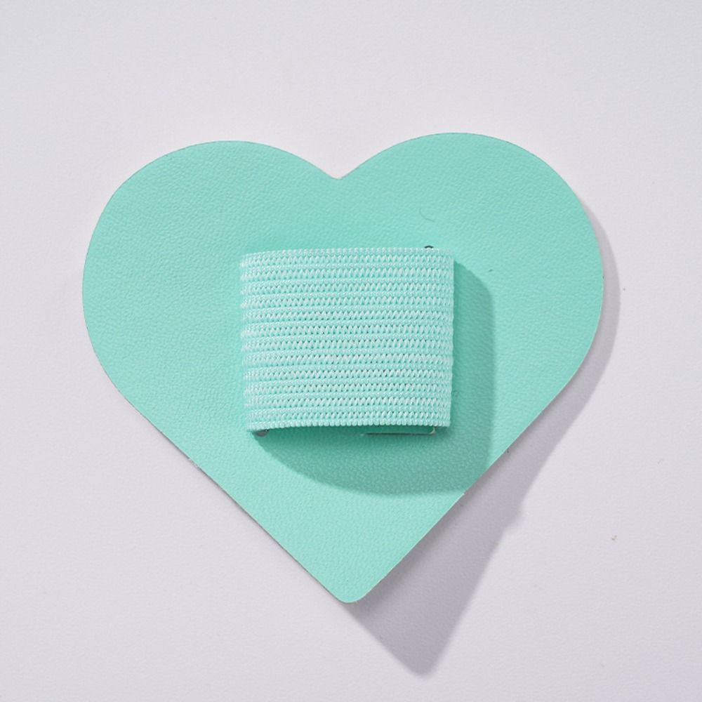 Love Shaped Round Pen Holder Elastic Loop Leather Pen Holder Portable Pen Clamp Notebook