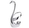 Creative Stainless Steel Fruit Food Fork Spoon Cutlery Swan Base Holder Set Tableware Kitchen Tools