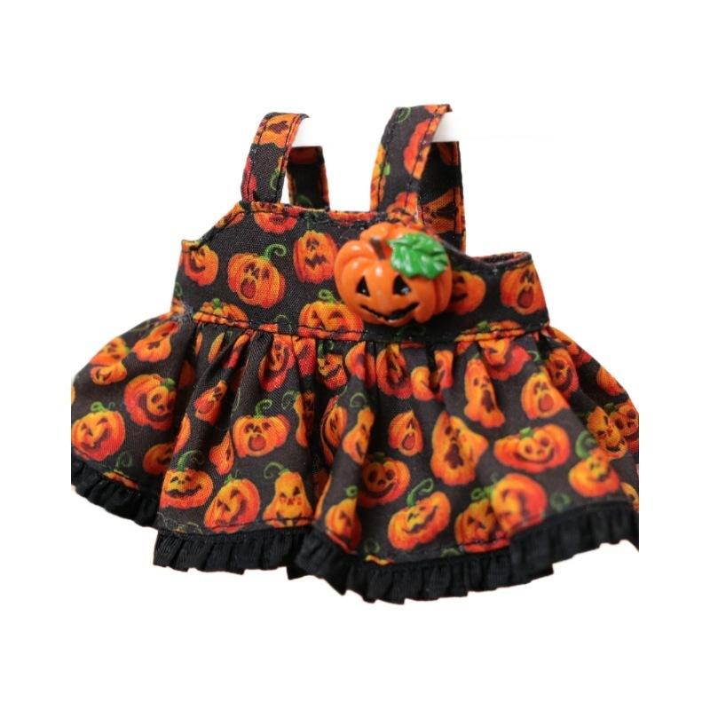 17cm Dolls Clothing For Labubu Outfit Accessories Sitting Party Halloween Trick-Or-Treat Series Accessory Pumpkin Headwear Dress