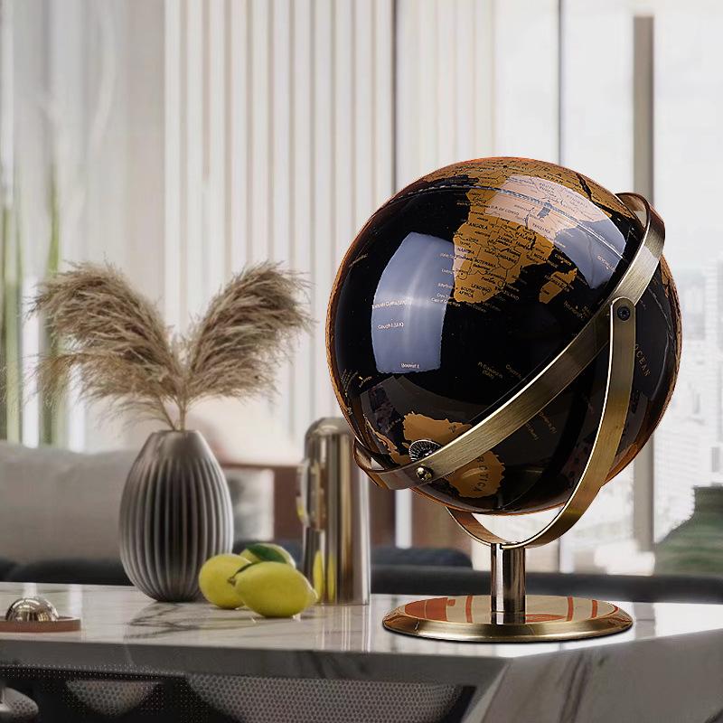 Modern light‑luxury high‑grade globe ornament, home soft decor for wine cabinet, office, study desk, entryway and living room