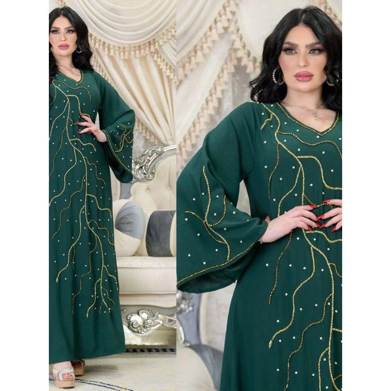 Middle East Dress Indonesian Ethnic Style Dress Hot Drilling